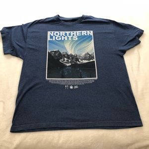 Northern Lights weed graphic navy t-shirt 2XL